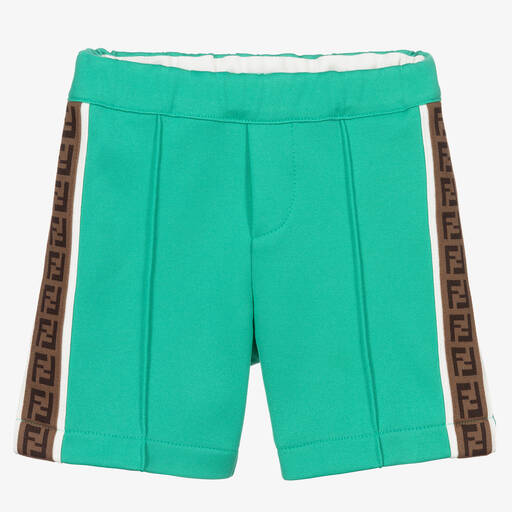 Fendi-Baby Boys Green Jersey Shorts | Childrensalon Outlet