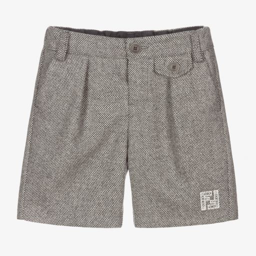 Fendi-Baby Boys Grey Wool Shorts | Childrensalon Outlet