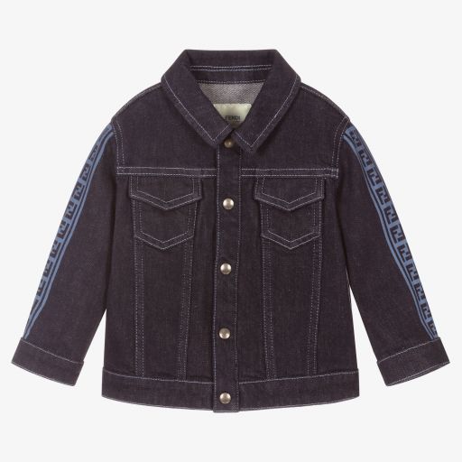 Fendi-Baby Dark Blue Denim Jacket | Childrensalon Outlet