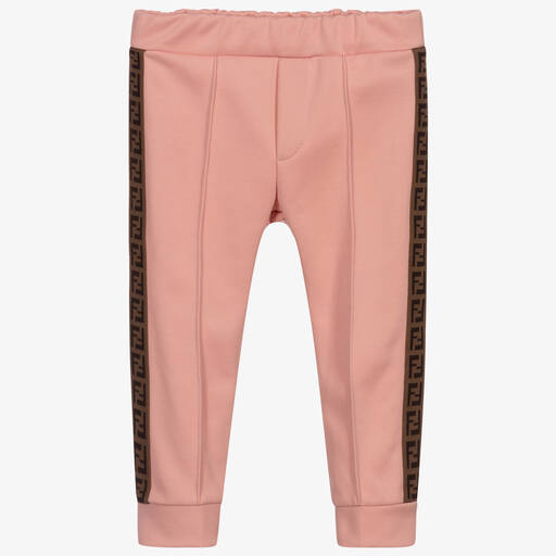 Fendi-Baby Girls Pink Logo Trousers | Childrensalon Outlet