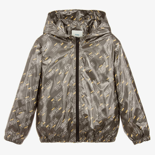 Fendi Mania-Beige Logo Jacket | Childrensalon Outlet