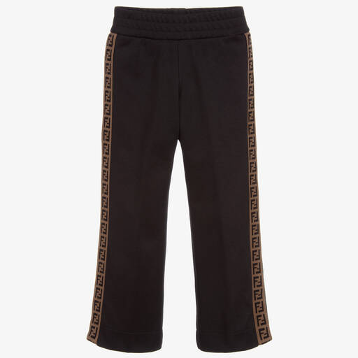 Fendi-Black FF Logo Popper Trousers | Childrensalon Outlet