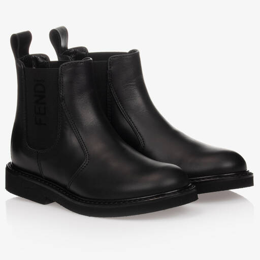 Fendi-Schwarze Chelsea Boots aus Leder | Childrensalon Outlet