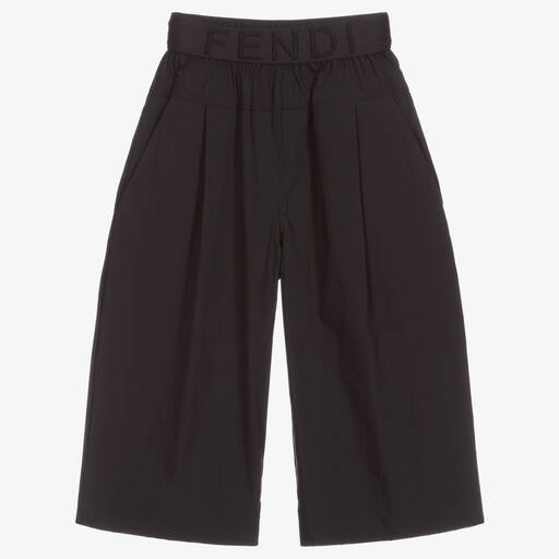 Fendi-Black Logo Waistband Culottes | Childrensalon Outlet