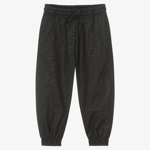 Fendi-Black Water-Resistant Joggers | Childrensalon Outlet