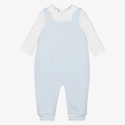 Fendi-Blue Cotton Dungaree Set | Childrensalon Outlet
