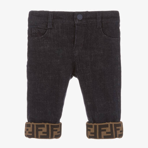 Fendi-Blue Denim FF Baby Jeans | Childrensalon Outlet