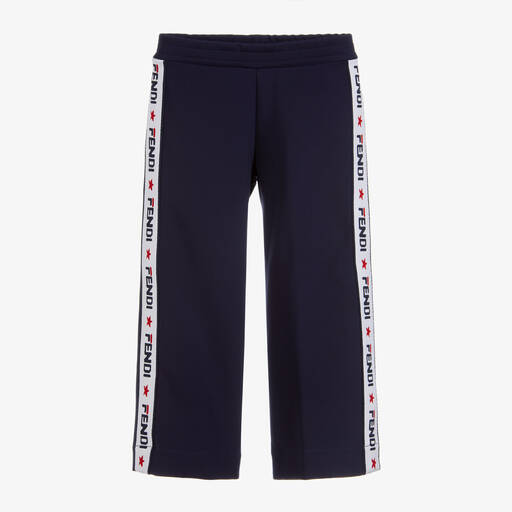 Fendi Mania-Blue Jersey Trousers  | Childrensalon Outlet
