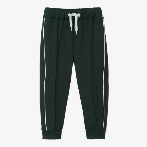 Fendi-Boys Green FF Logo Joggers | Childrensalon Outlet