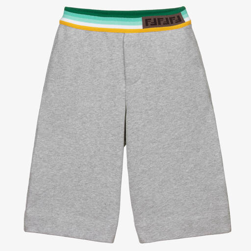 Fendi-Boys Grey Jersey Shorts | Childrensalon Outlet