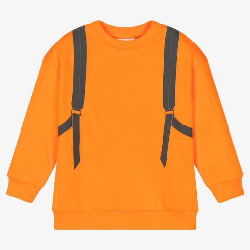 Fendi-Boys Orange Cotton Sweatshirt | Childrensalon Outlet
