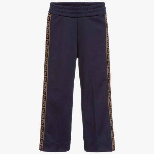Fendi-Girls Navy Blue Trousers | Childrensalon Outlet