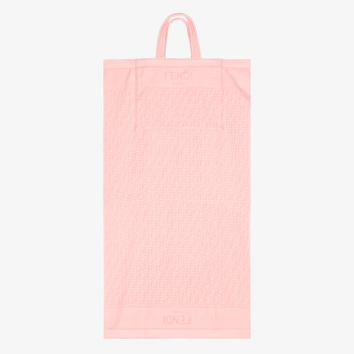 Fendi-Girls Pink FF Logo Fold-Up Towel (146cm) | Childrensalon Outlet
