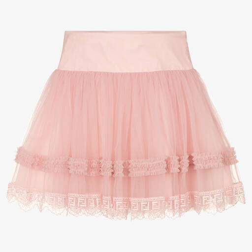 Fendi-Girls Pink Tulle Skirt | Childrensalon Outlet
