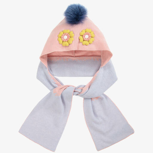 Fendi-Girls Piro-Chan Hat & Scarf | Childrensalon Outlet