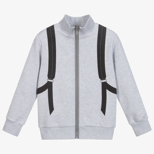 Fendi-Grey Zip-Up Backpack Logo Top | Childrensalon Outlet