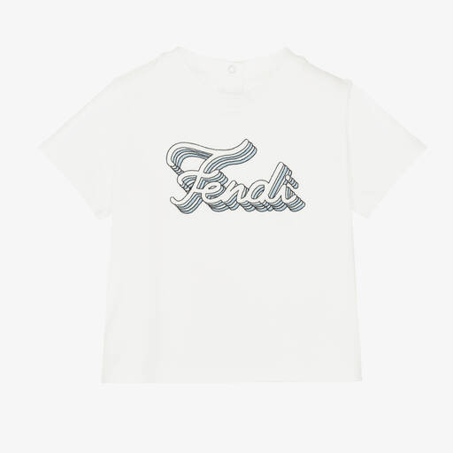 Fendi-Кремовая хлопковая футболка для малышей | Childrensalon Outlet