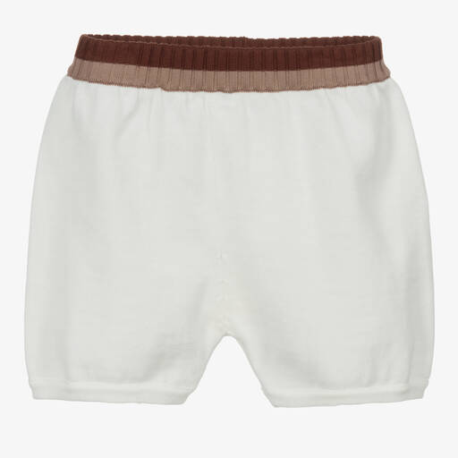 Fendi-Ivory Cotton Knit Baby Shorts | Childrensalon Outlet