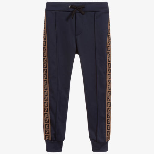 Fendi-Navy Blue Logo Joggers | Childrensalon Outlet