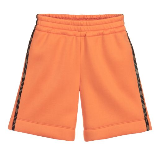 Fendi-Orange Neoprene FF Logo Shorts | Childrensalon Outlet