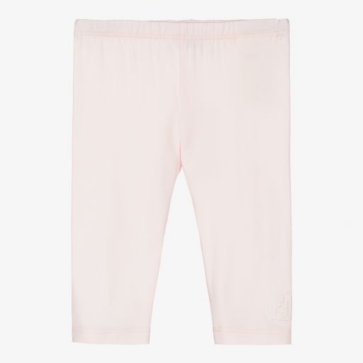 Fendi-Pink Cotton Logo Baby Leggings | Childrensalon Outlet