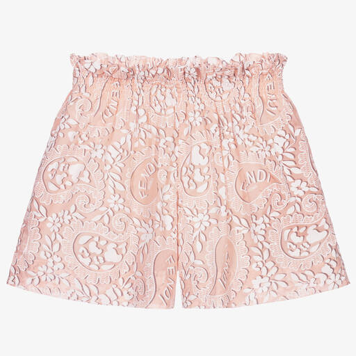 Fendi-Pink Cotton Shorts | Childrensalon Outlet