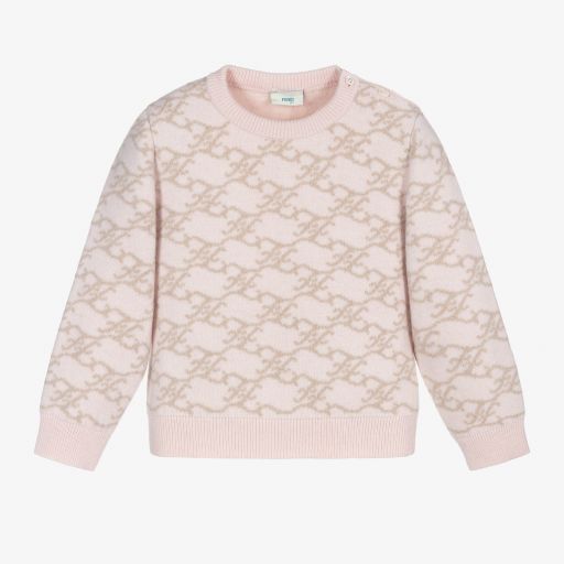 Fendi-Розовый шерстяной свитер для малышей | Childrensalon Outlet