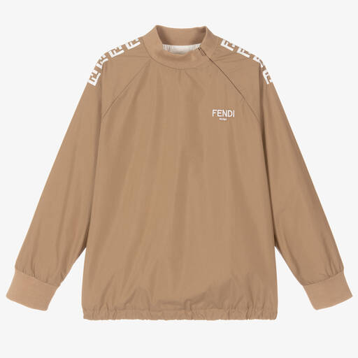 Fendi-Teen Beige Logo Sweatshirt | Childrensalon Outlet