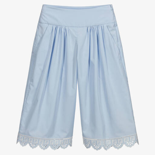 Fendi-Teen Blue FF Logo Culottes  | Childrensalon Outlet