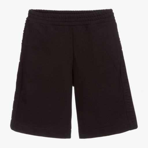 Fendi-Teen Boys Black Logo Shorts | Childrensalon Outlet