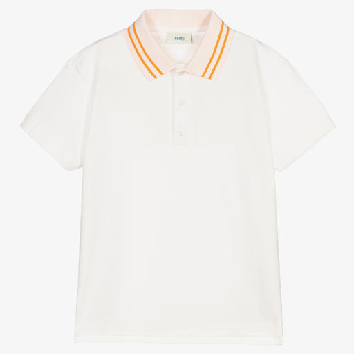 Fendi-Teen Boys Ivory Polo Shirt | Childrensalon Outlet