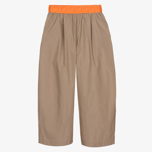 Fendi-Teen Girls Beige Wide Trousers | Childrensalon Outlet