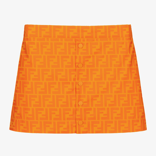 Fendi-تنورة تينز بناتي لون برتقالي فاقع | Childrensalon Outlet
