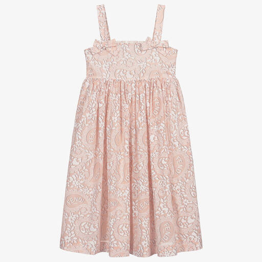 Fendi-Robe rose à motif cachemire Ado  | Childrensalon Outlet