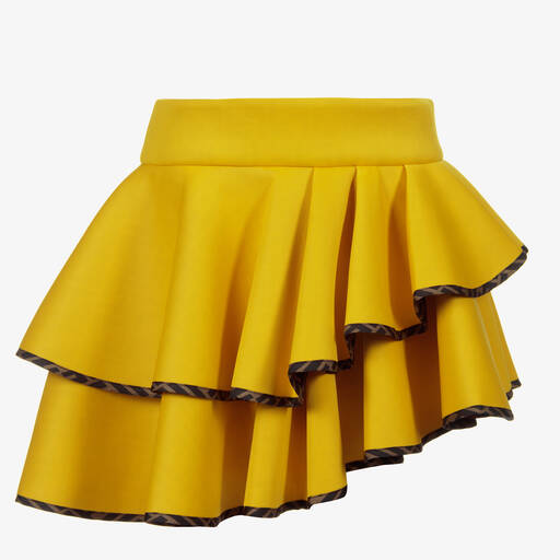 Fendi-Желтая юбка с логотипом для подростков  | Childrensalon Outlet