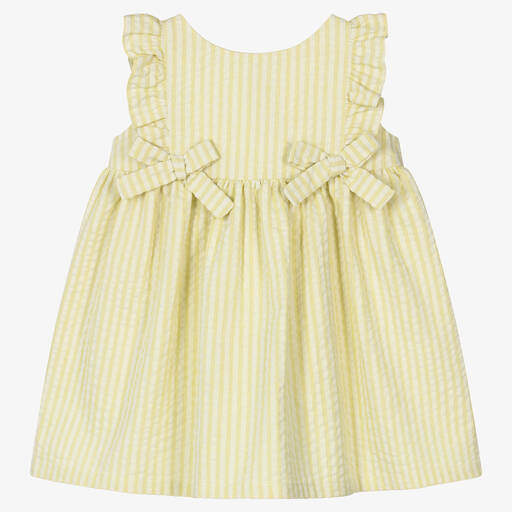 Fina Ejerique-Baby Girls Green Cotton Seersucker Dress | Childrensalon Outlet