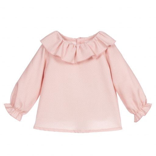 Fina Ejerique-Baby Girls Pink Cotton Blouse | Childrensalon Outlet