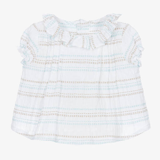 Fina Ejerique-Baby Girls White Cotton Blouse | Childrensalon Outlet