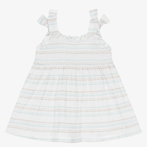 Fina Ejerique-Baby Girls White Cotton Dress | Childrensalon Outlet