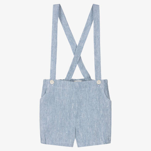 Fina Ejerique-Boys Blue Linen & Cotton Shorts | Childrensalon Outlet