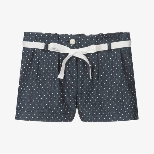 Fina Ejerique-Girls Blue & White Polka Dot Shorts | Childrensalon Outlet