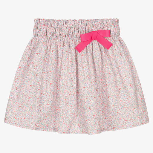 Fina Ejerique-Girls Pink Floral Cotton Skirt | Childrensalon Outlet