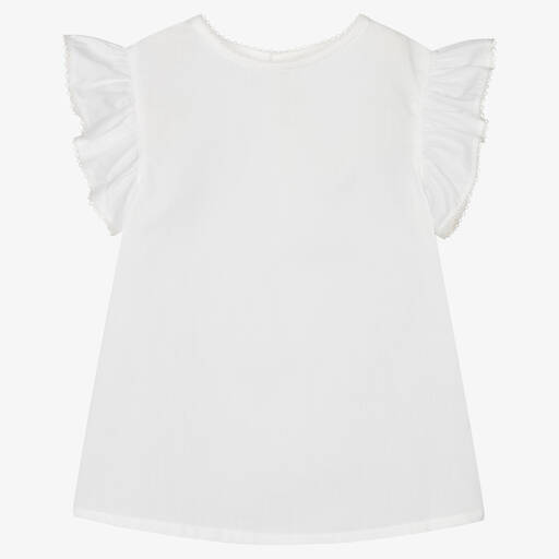 Fina Ejerique-Girls White Cotton Blouse | Childrensalon Outlet