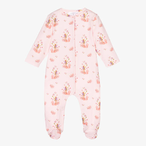 Flower Fairies™ by Childrensalon-Girls Pink Cotton Jersey Babygrow | Childrensalon Outlet