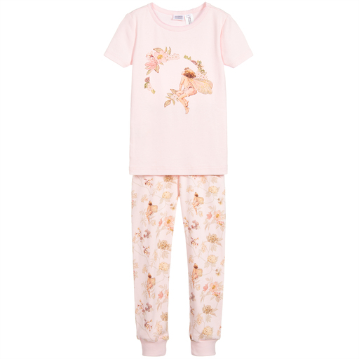 Flower Fairies™ by Childrensalon-Girls Pink Cotton Pyjamas | Childrensalon Outlet