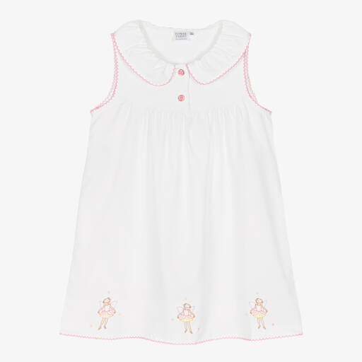 Flower Fairies™ by Childrensalon-Белая хлопковая ночная рубашка для девочек с феями | Childrensalon Outlet