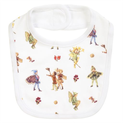Flower Fairies™ by Childrensalon-White Cotton Baby Bib  | Childrensalon Outlet