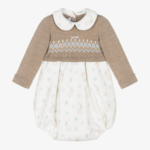 Foque-Beige & Ivory Needlecord Bunny Shortie  | Childrensalon Outlet