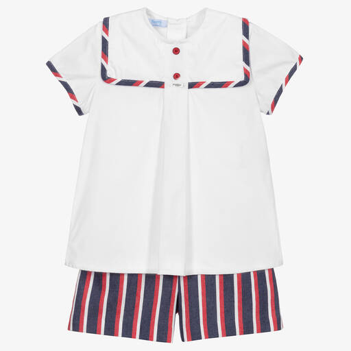 Foque-Комплект в матросском стиле с синими шортами в полоску | Childrensalon Outlet