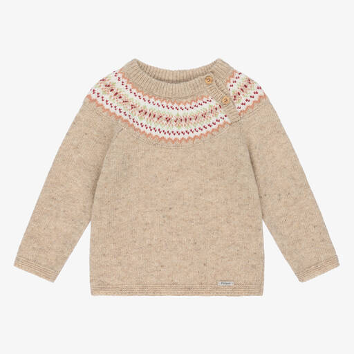 Foque-Boys Beige Wool Knit Sweater | Childrensalon Outlet